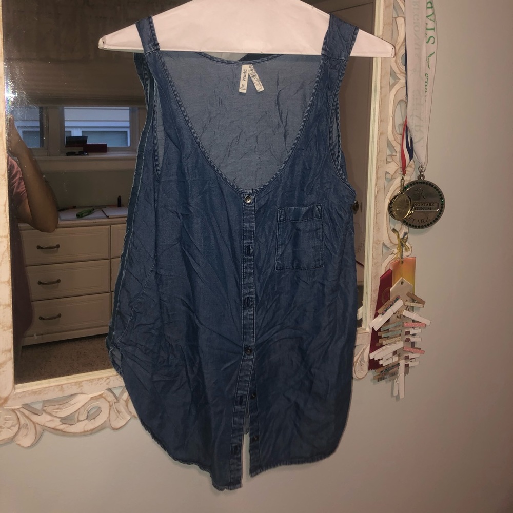 Jean printed tank